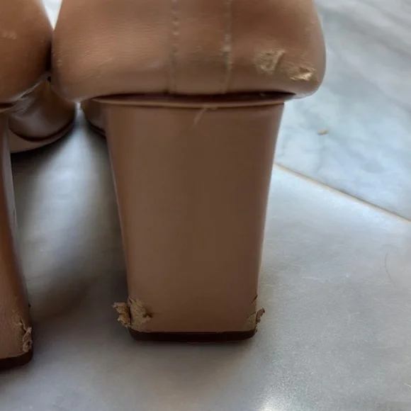 Tory Burch Black and Beige Cap Toe Heels - Picture 4 of 7